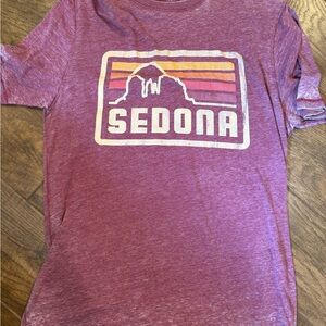 Hike Sedona Graphic T-Shirt Brand League EUC Distressed Women's Med Red Rocks